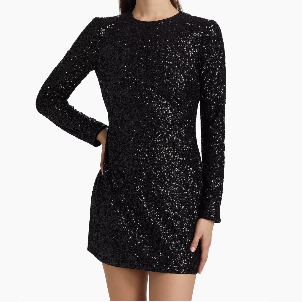 Frame Sequin Embellished Long-Sleeve Mini Dress- Sz Small *Bnwt*